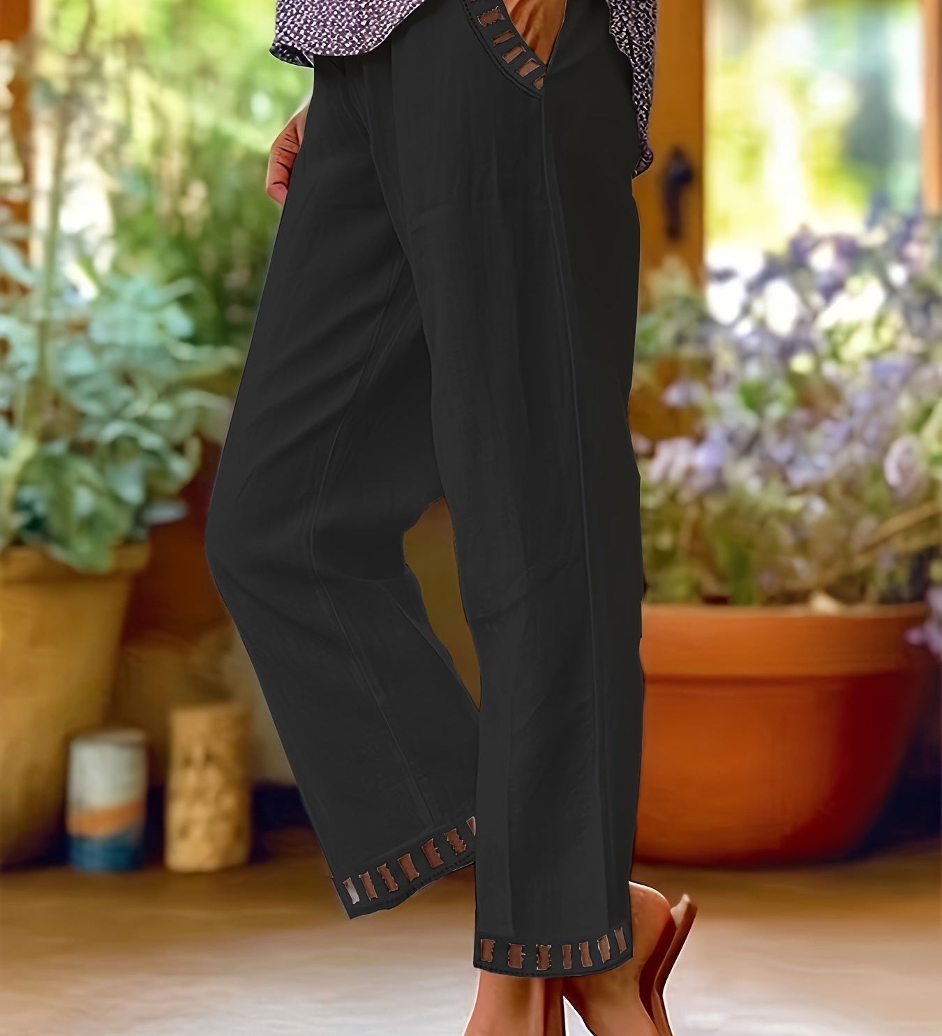 Wren – Pantaloni Croiți Relaxați cu Detalii Contrastante