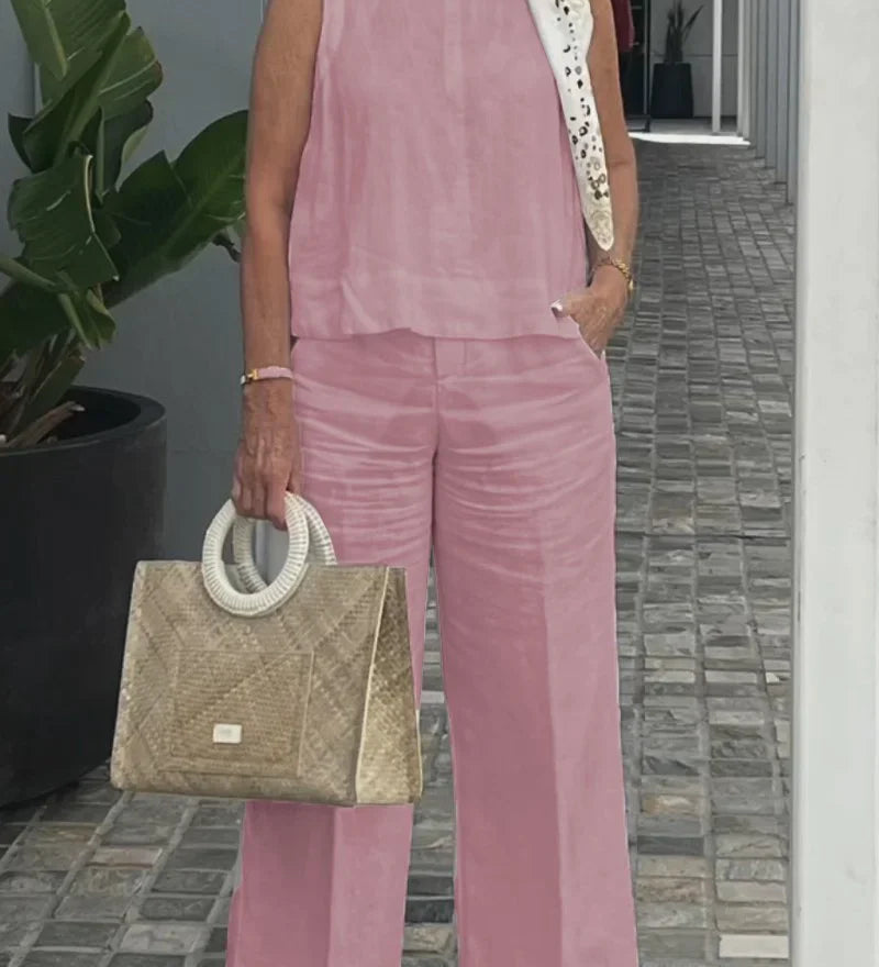 ZURI – COSTUM FĂRĂ MÂNECI DIN BUMBAC ȘI IN