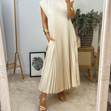 Amada – Rochie de Damă Elegantă Fără Mâneci cu Plisaje