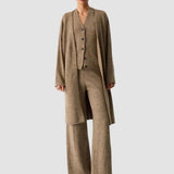 Cardigan lung din trei piese cu pantaloni casual