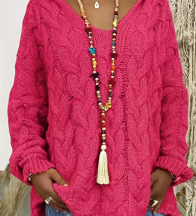 Mihaela | Pulover Informal Cu Mâneci Lungi Din Tricot