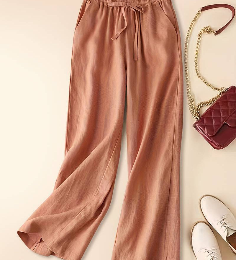 Tina - Pantaloni Relaxați din In