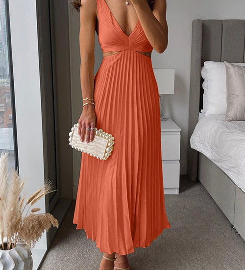 Alina – Rochie Midi de Damă Elegantă Plissată