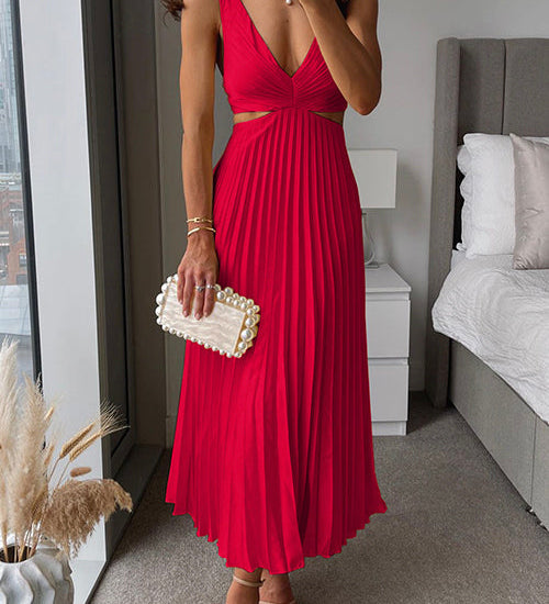 Alina – Rochie Midi de Damă Elegantă Plissată