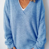 Monika - Pulover din cașmir cu decolteu în V