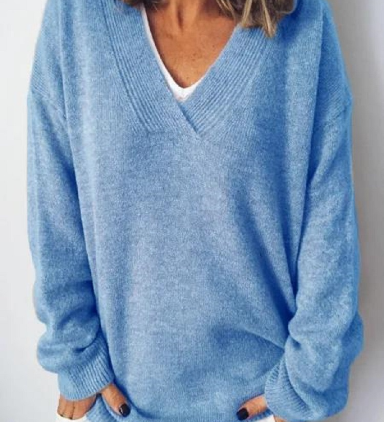 Monika - Pulover din cașmir cu decolteu în V