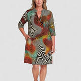 Sonya™ | Rochie cu iluzie optică și croi T-shirt