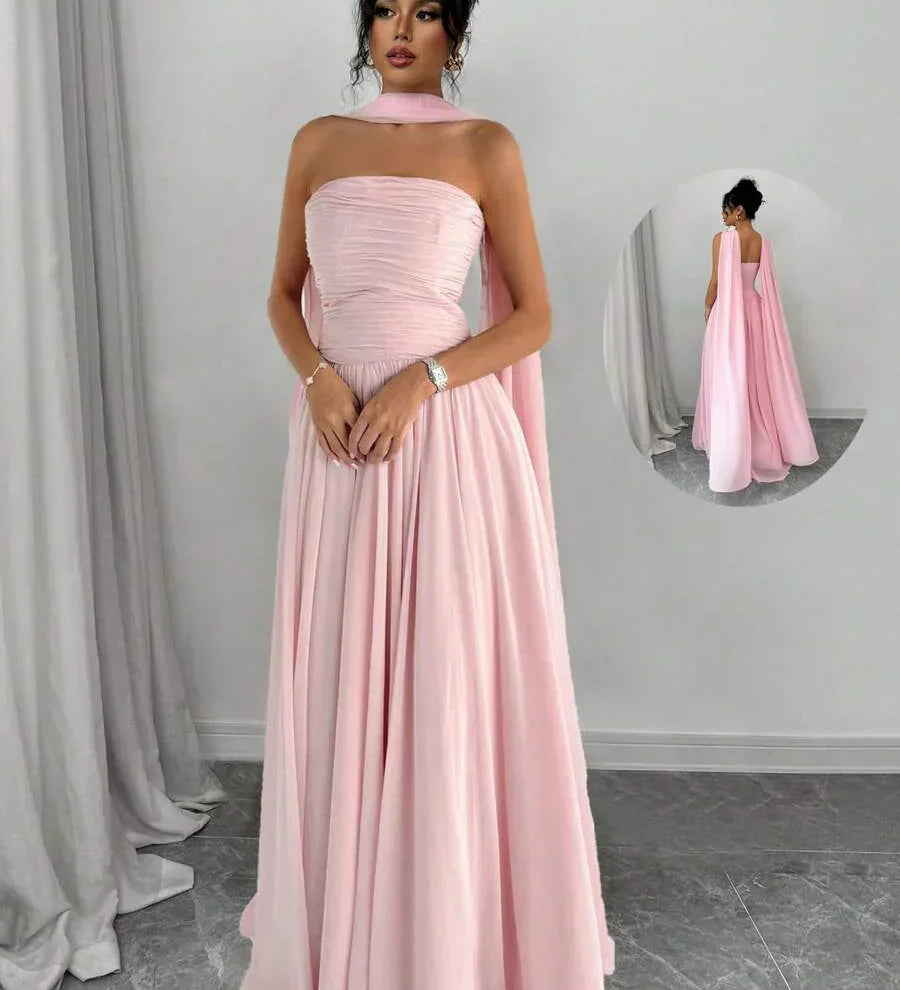 Alessia – Rochie de Damă Maxi Elegantă Sculptată Fără Bretele