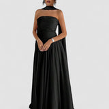 Alessia – Rochie de Damă Maxi Elegantă Sculptată Fără Bretele