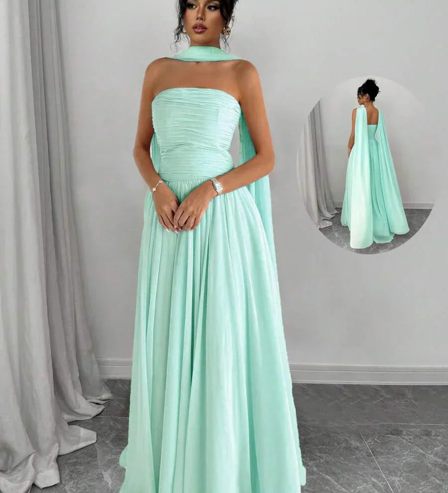 Alessia – Rochie de Damă Maxi Elegantă Sculptată Fără Bretele