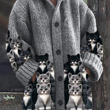 Jasmin – Cardigan de Damă Tricotat Confortabil cu Motiv Pisică