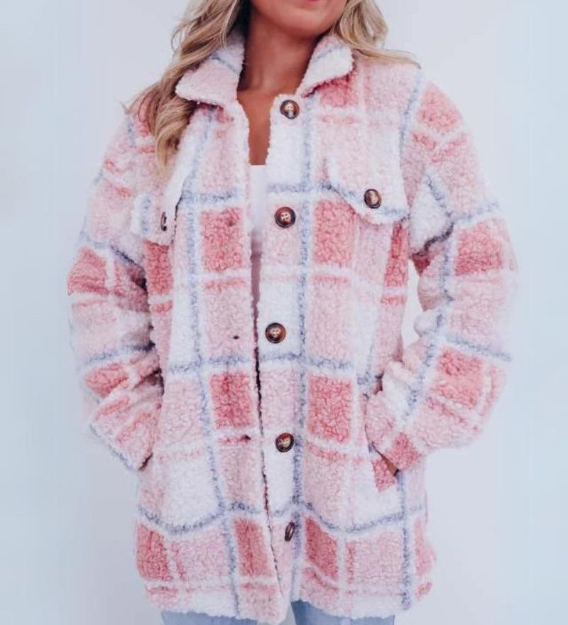 ELINARA - Jachetă din fleece în carouri