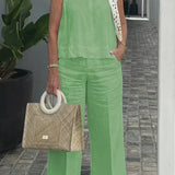 ZURI – COSTUM FĂRĂ MÂNECI DIN BUMBAC ȘI IN