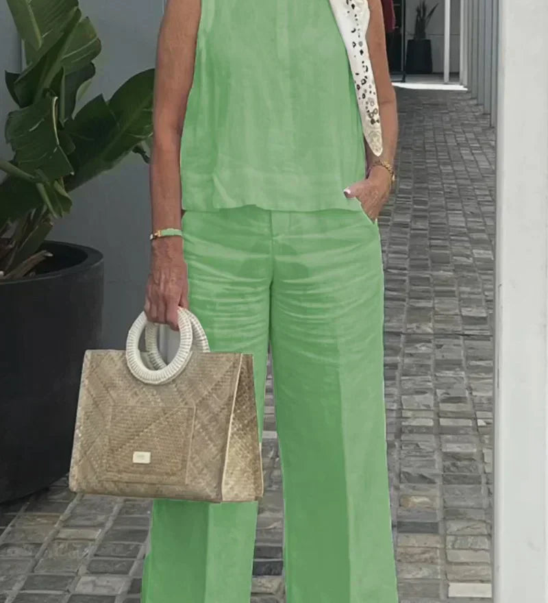 ZURI – COSTUM FĂRĂ MÂNECI DIN BUMBAC ȘI IN