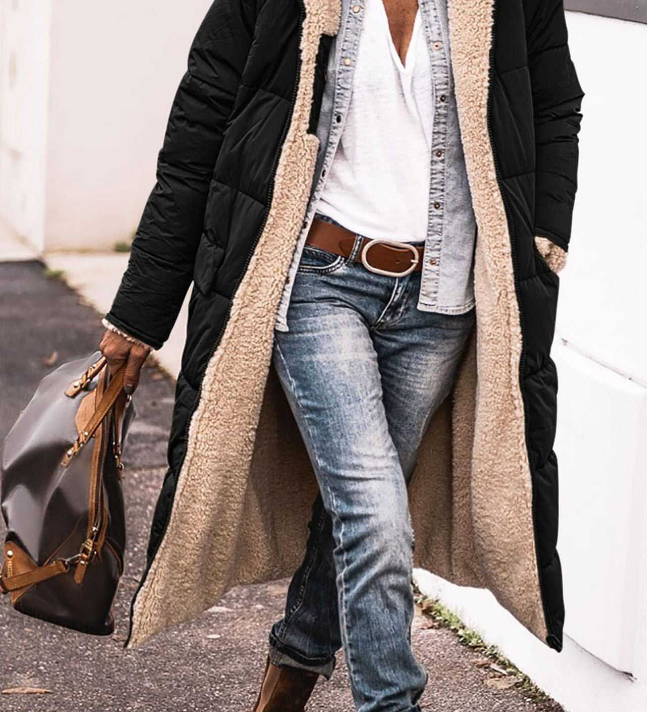 Lena – Palton de Damă Elegant Lung Reversibil