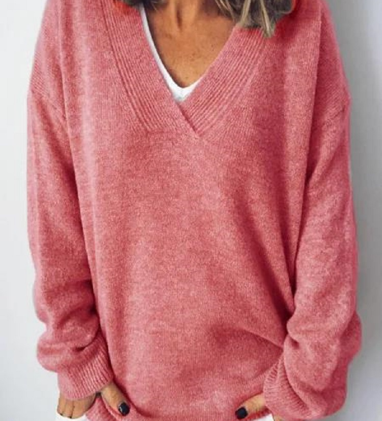 Monika - Pulover din cașmir cu decolteu în V