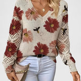 Melania | Pulover elegant cu model floral