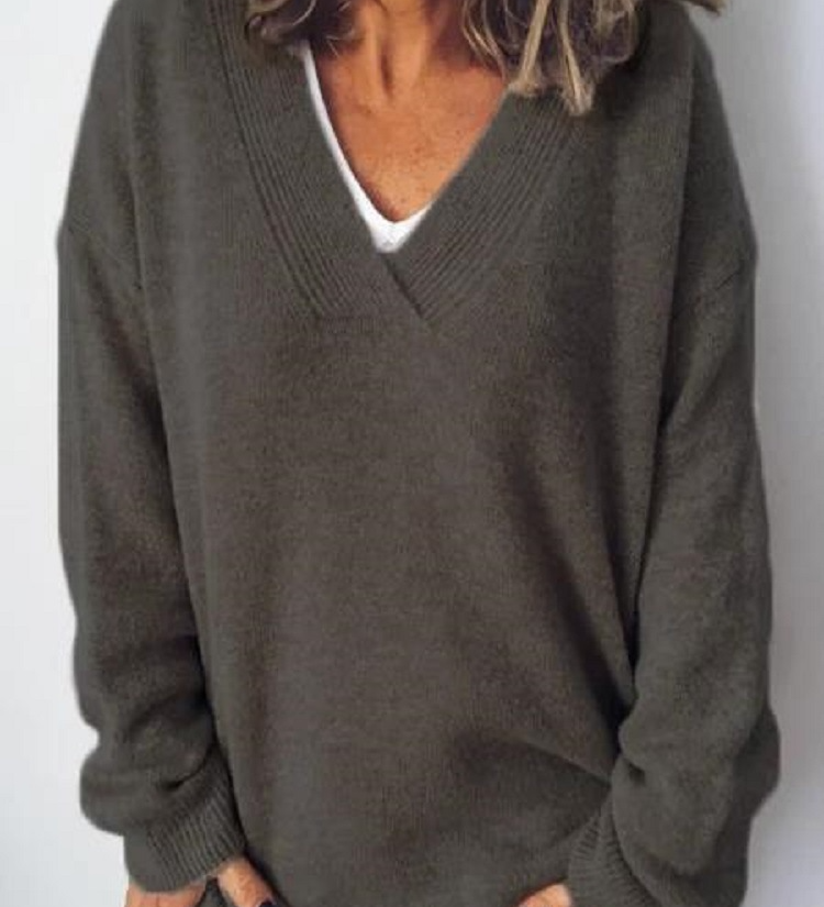 Monika - Pulover din cașmir cu decolteu în V