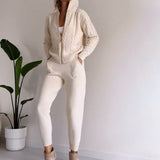 Ania - Set casual din două piese cu jacquard răsucit