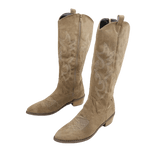 Amarillo – Botine de Damă Cowboy din Suede cu Broderie