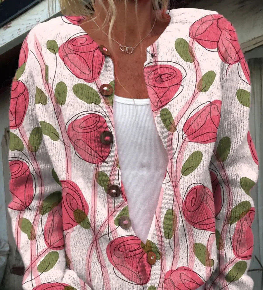 AMALIA | Pulover din tricot cu imprimeu