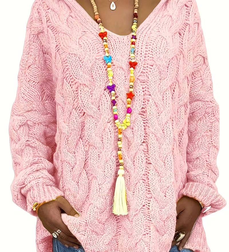 Mihaela | Pulover Informal Cu Mâneci Lungi Din Tricot