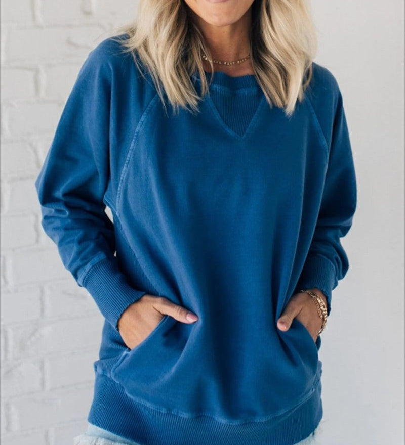 Viola – Pulover de Damă cu Mâneci Raglan și Buzunare