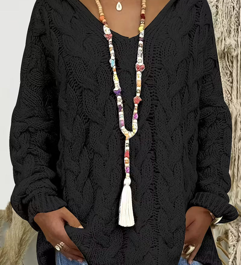 Mihaela | Pulover Informal Cu Mâneci Lungi Din Tricot