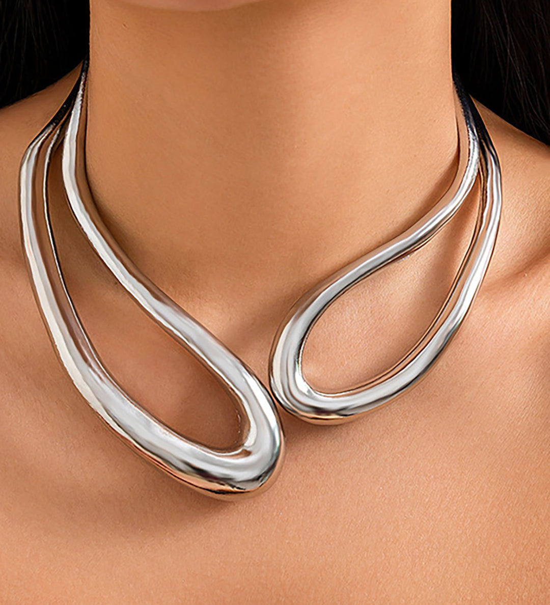 Irina – Colier asimetric cu design sculptural