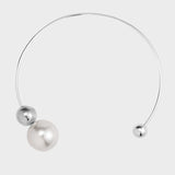 Alina – Colier metalic cu perlă