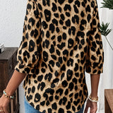 Alba – Bluză cu croi lejer și imprimeu leopard