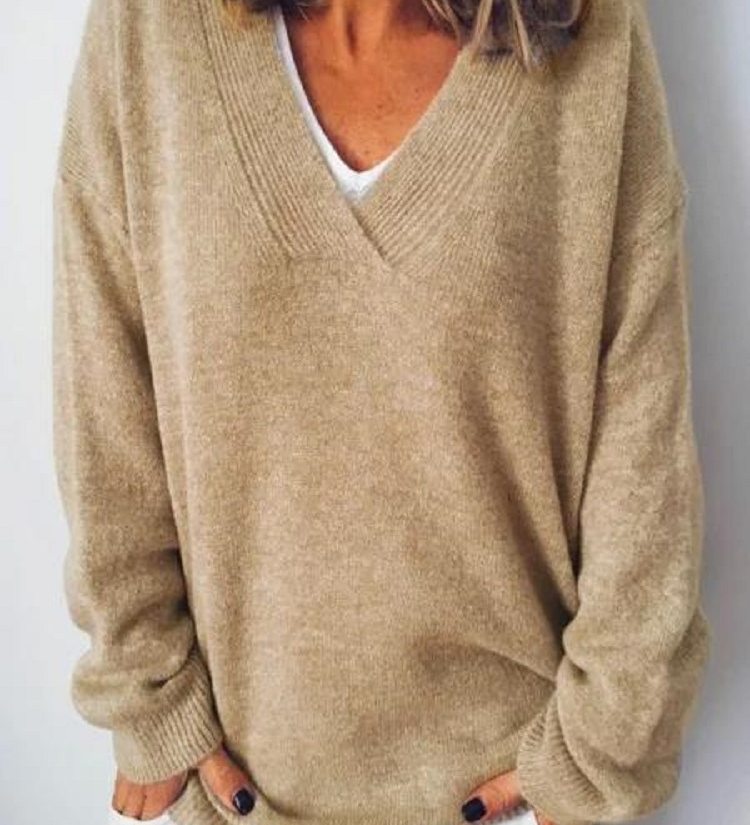 Monika - Pulover din cașmir cu decolteu în V