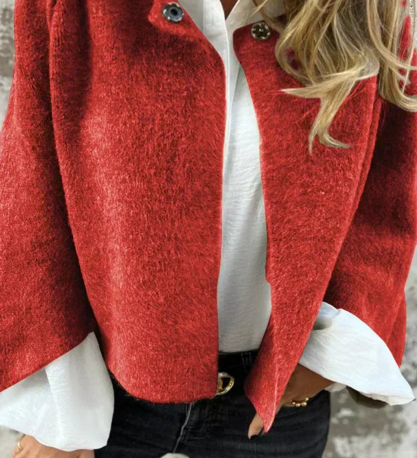 Layla - Cardigan din lână cu guler rotund