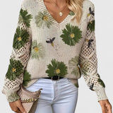 Melania | Pulover elegant cu model floral