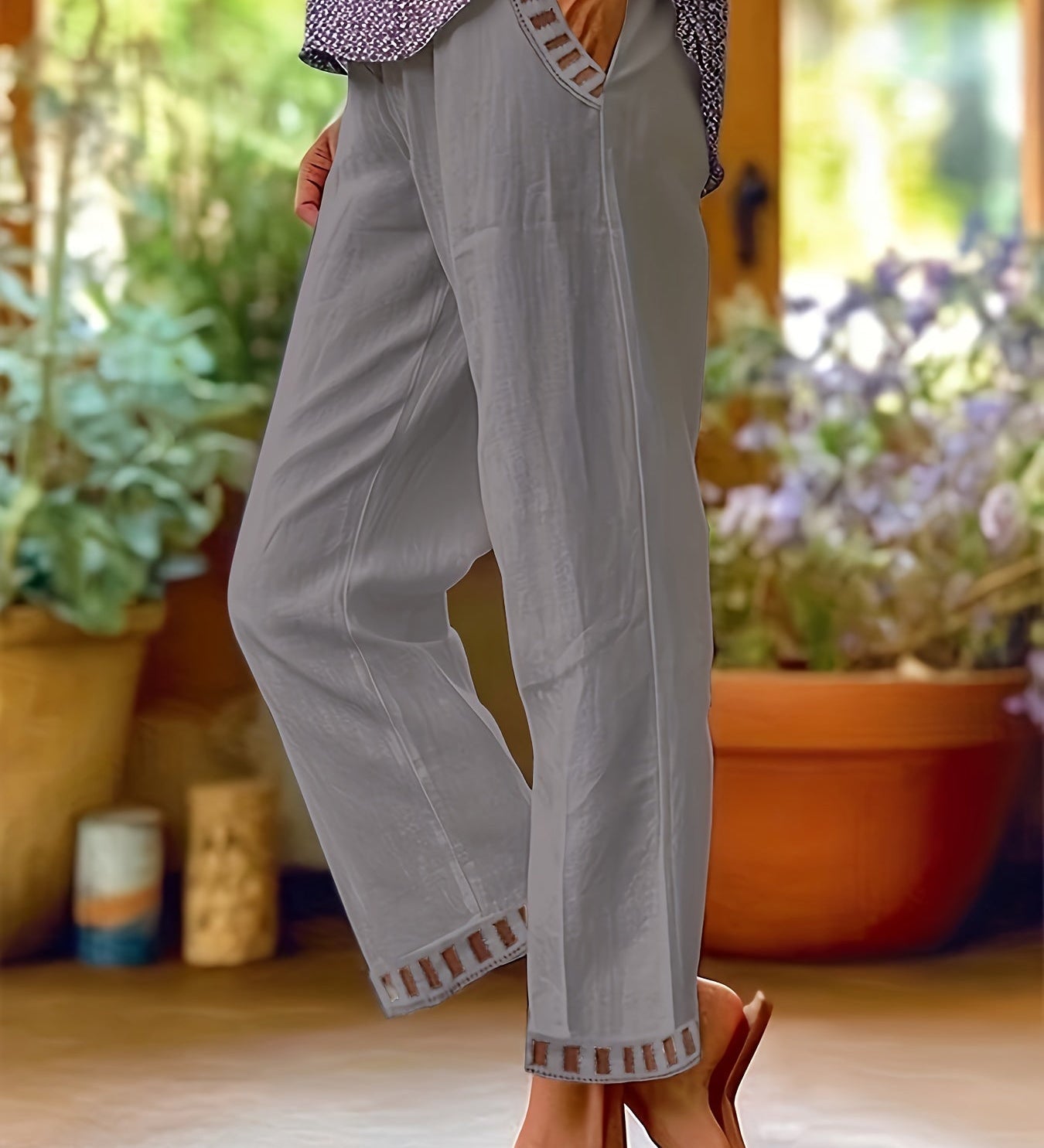 Wren – Pantaloni Croiți Relaxați cu Detalii Contrastante