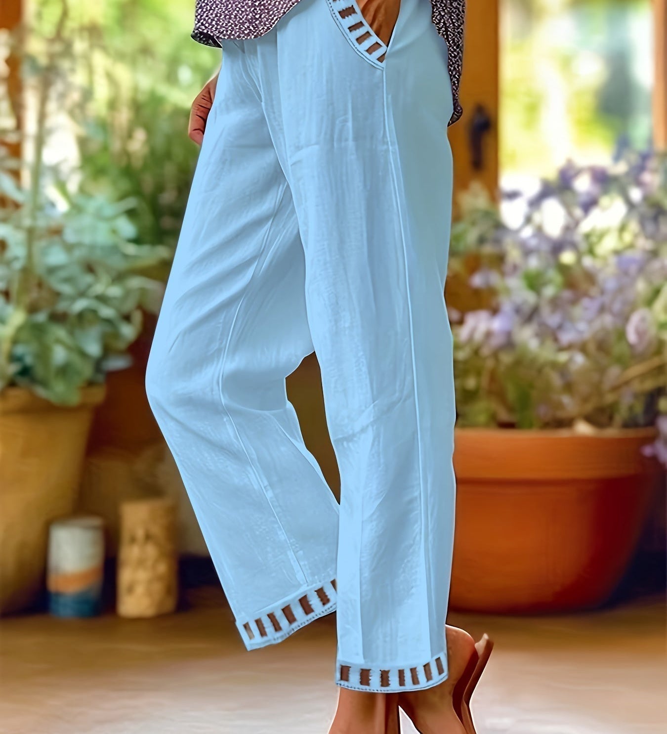 Wren – Pantaloni Croiți Relaxați cu Detalii Contrastante