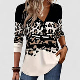 Bluză cu Model de Leopard Vintage