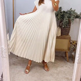 Amada – Rochie de Damă Elegantă Fără Mâneci cu Plisaje