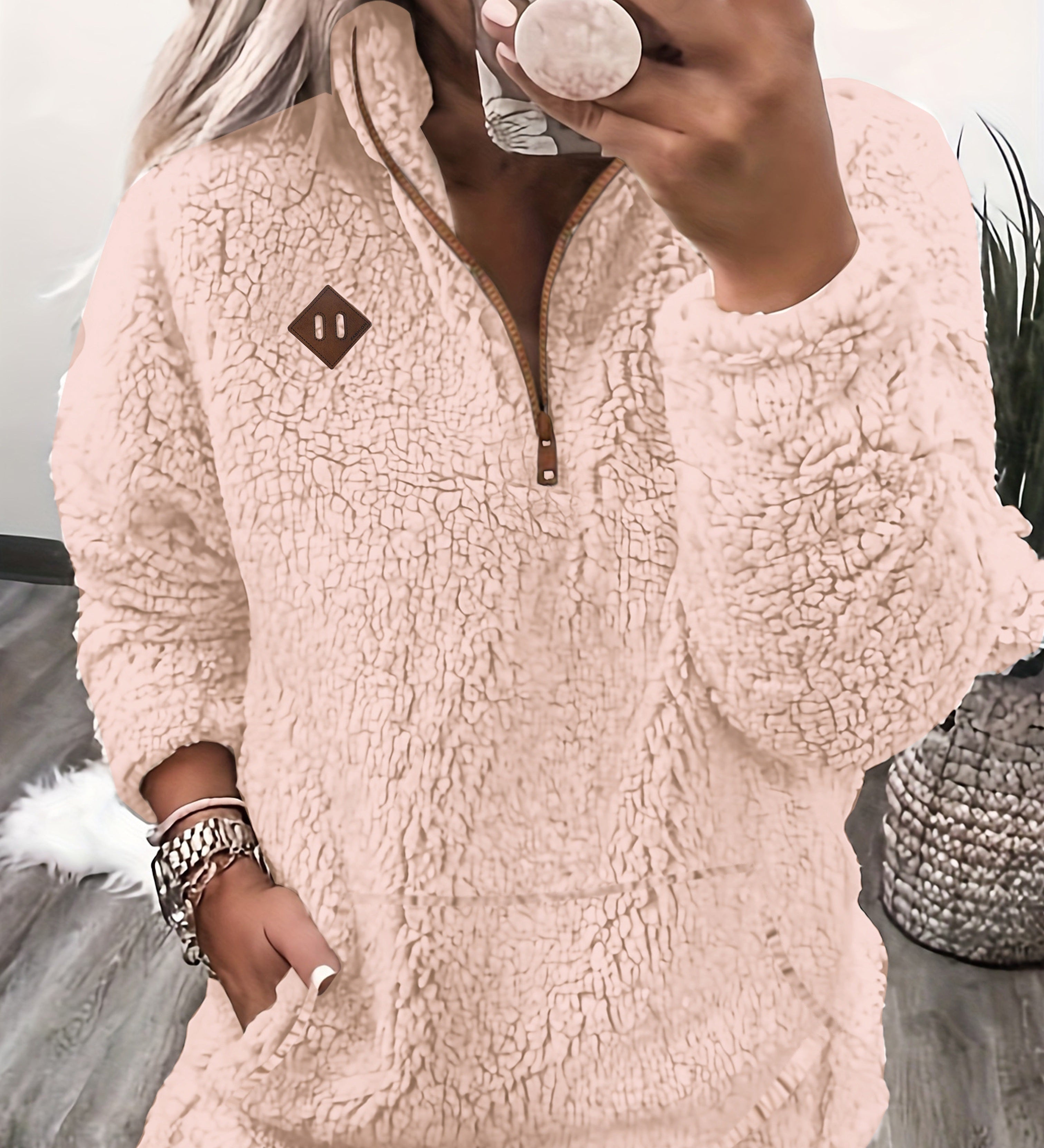 NOREEN | Pulover Teddy cu Fermuar