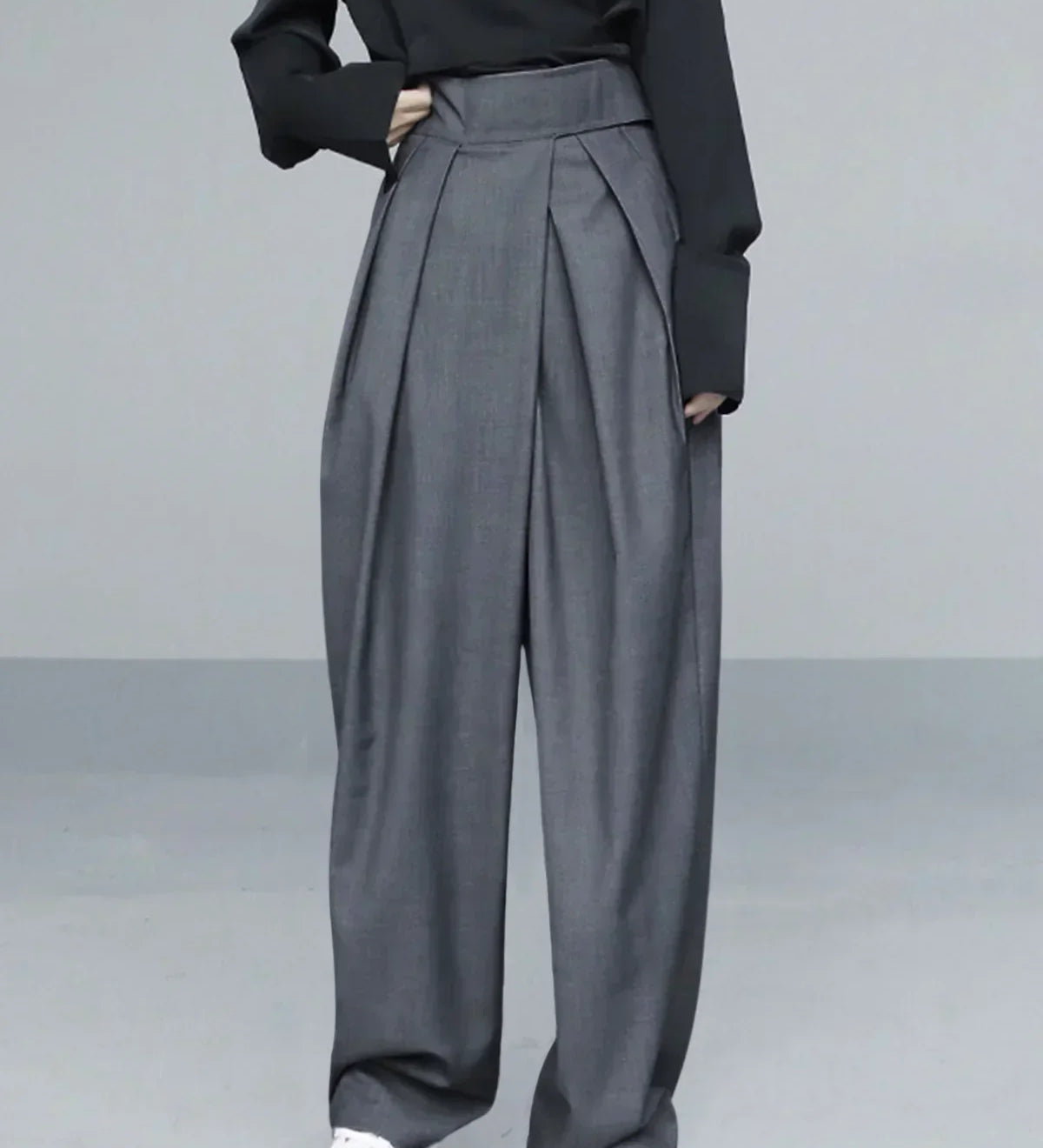 Pantaloni cu Velcro și Picior Larg