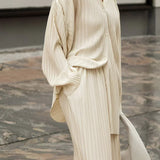 Set de Pantaloni în Două Piese cu Buzunare Plisate, Oversized