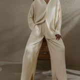 Set de Pantaloni în Două Piese cu Buzunare Plisate, Oversized