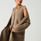 Cardigan lung din trei piese cu pantaloni casual