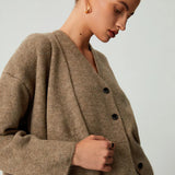 Set de trei piese cu cardigan lung și pantaloni casual