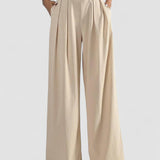 Pantaloni Largi Plisați Stil Old Money