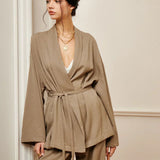 Set de Pantaloni Șifonați cu Curea pentru Îmbrăcăminte Casual