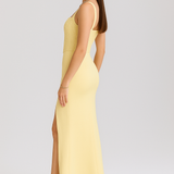 Bella – Rochie Midi de Damă din Satin cu Corset și Volane