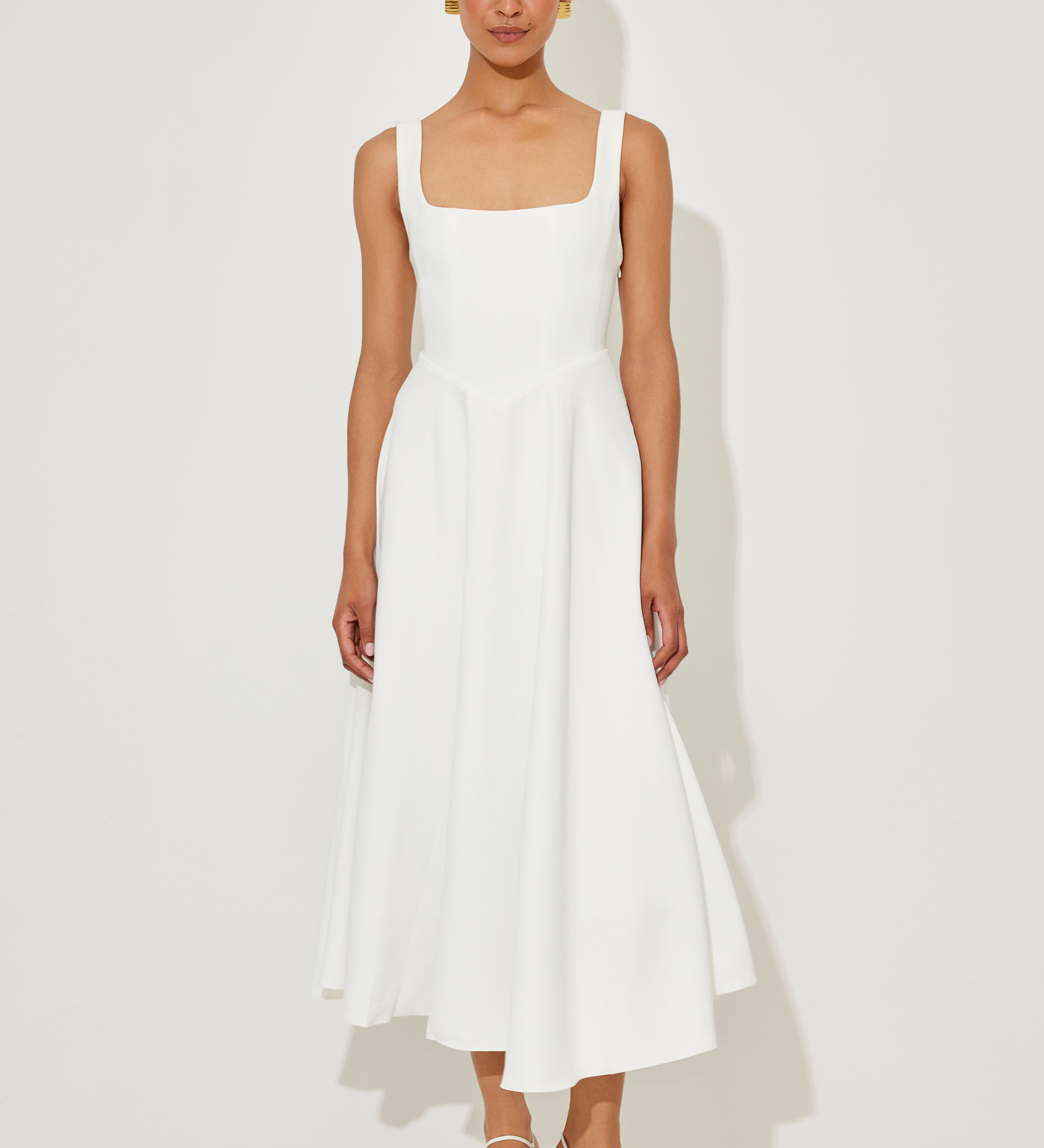 Amelia – Rochie Midi Fluidă de Damă Elegantă