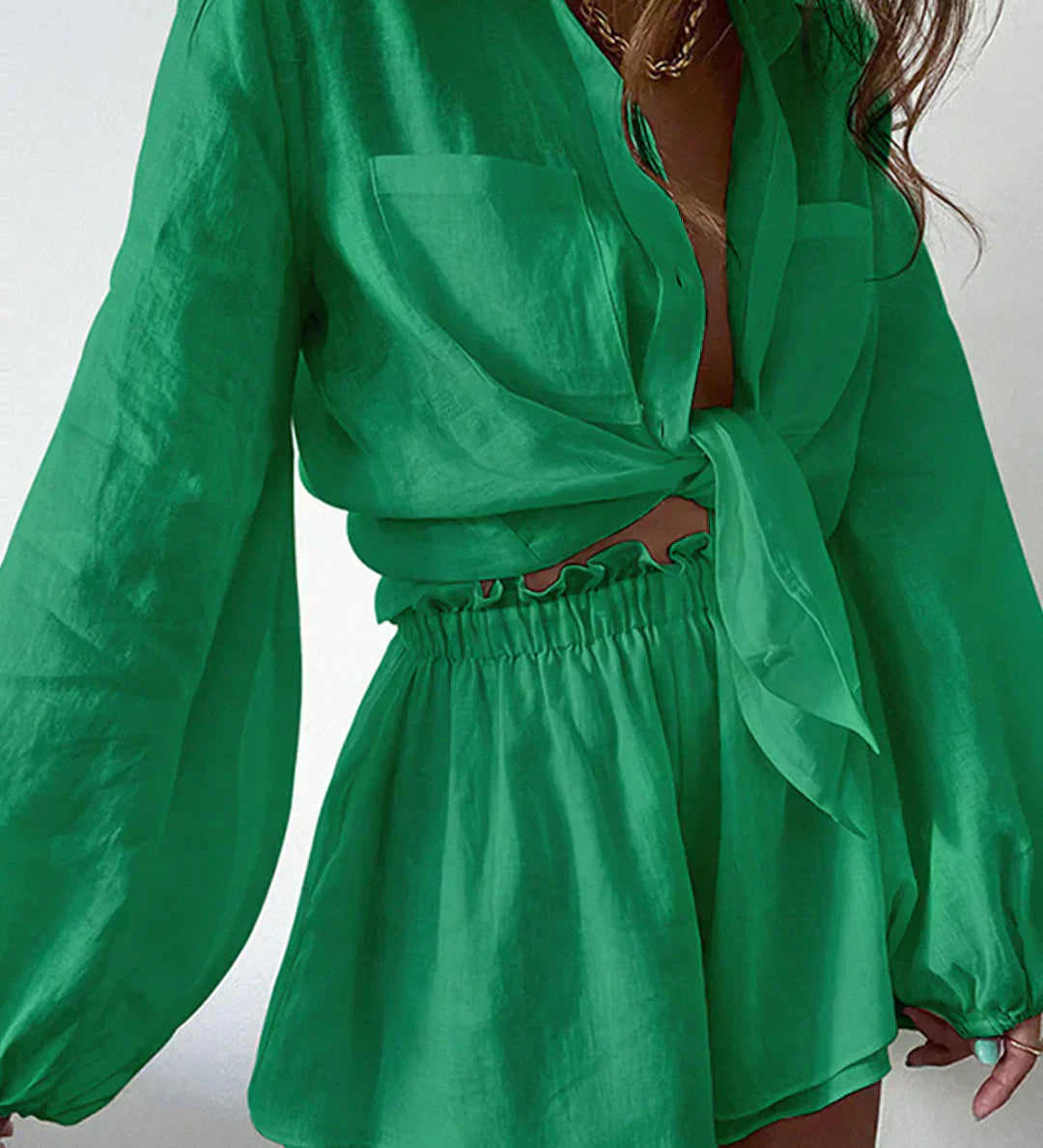 Set de pantaloni scurți din două piese, căptușit dublu, Egean