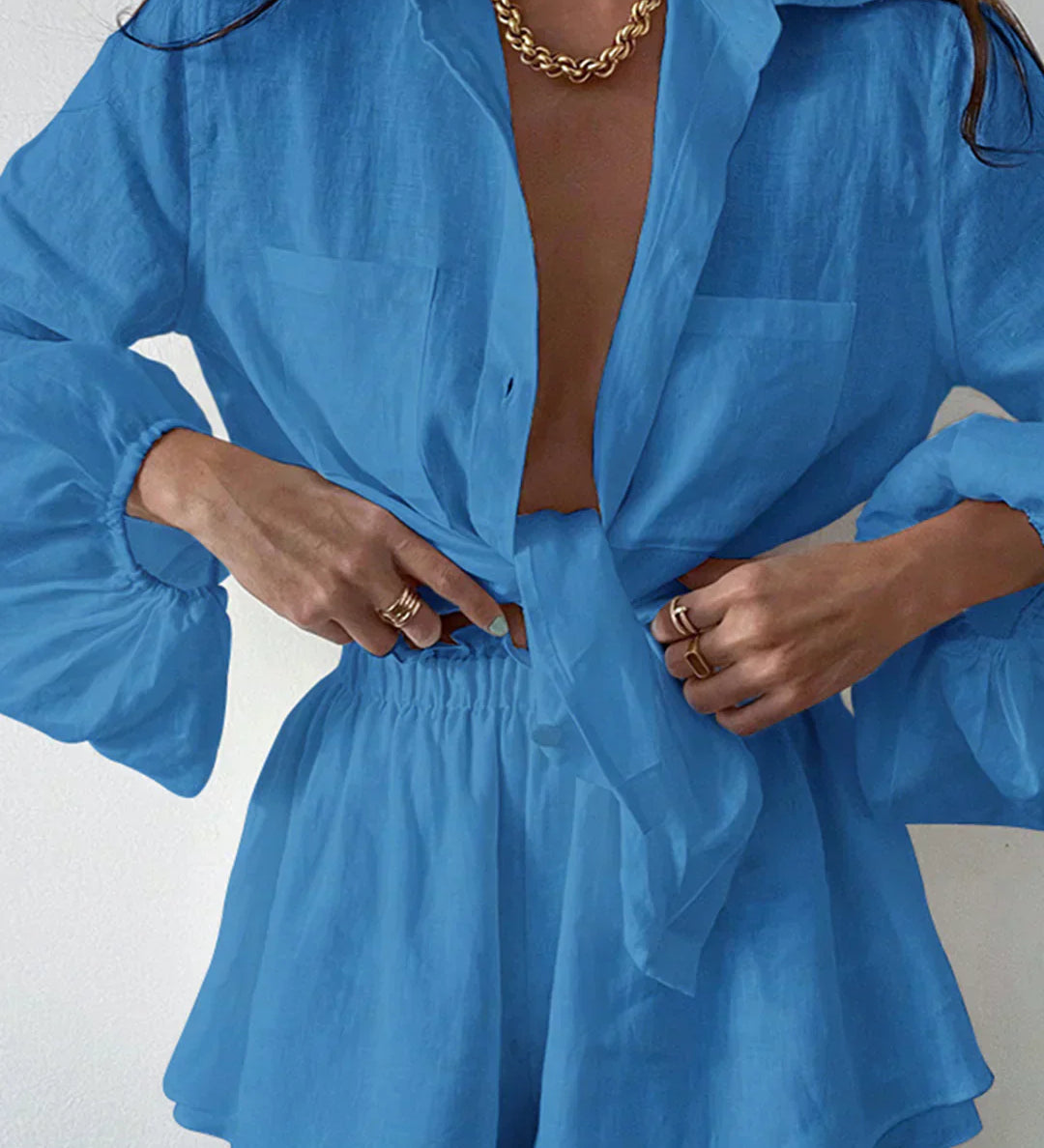 Set de pantaloni scurți din două piese, căptușit dublu, Egean